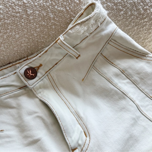 One Teaspoon Xanthe Streetwalkers High Waist 80’s Denim Shorts- Off White - Picture 11 of 15